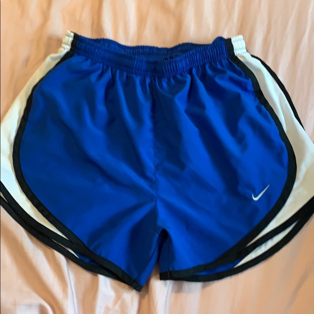 Blue and white nike shorts